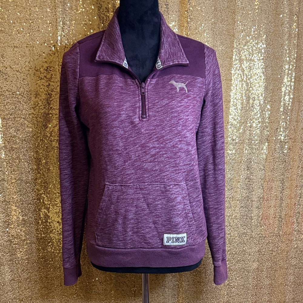 PINK Victoria's Secret Purple Quarter-Zip Sweater
